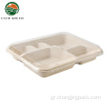 Bagasse Food Box Βιοαποικοδομήσιμο μεσημεριανό δοχείο τροφίμων